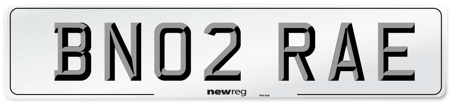 BN02 RAE Number Plate from New Reg